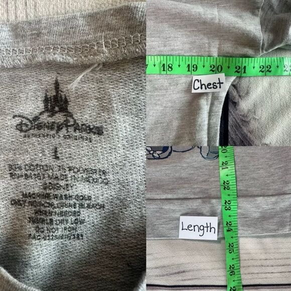 Disney Parks Paris Epcot World Showcase Mickey Minnie Mouse Gray Top Sz Large - Picture 8 of 8